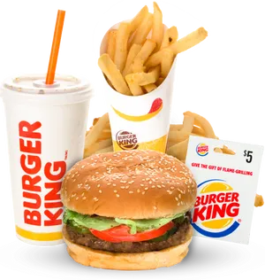 Burger King Meal Combo PNG Image