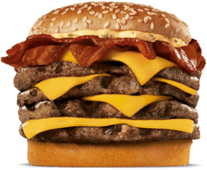 Triple Bacon King Burger, HD Png Download PNG image with transparent background