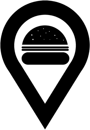 Burger Location Pin Icon PNG with transparent background