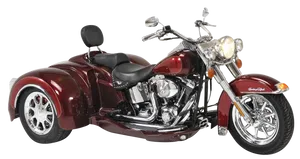 Burgundy Harley Davidson Trike PNG Image