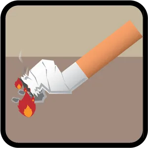 Burning Cigarette Vector Illustration PNG Image