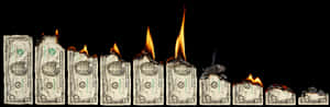 Burning Dollar Bills PNG