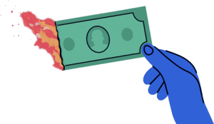 Burning Money Illustration PNG image with transparent background