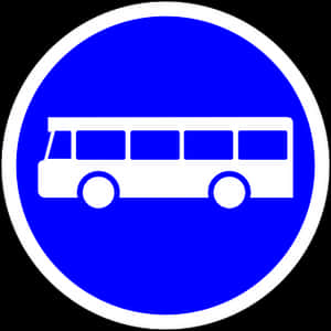 Bus Sign Blue Circle PNG image with transparent background
