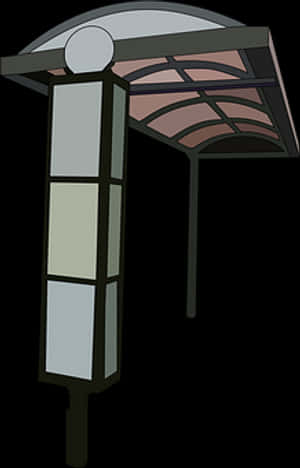 Bus Stop Shelter Cartoon PNG image with transparent background