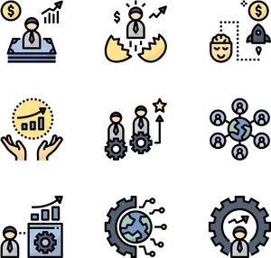 Business Coaching Concept Icons PNG Image