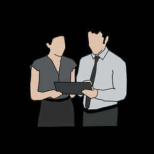 Business Collaboration Tablet Discussion PNG with transparent background