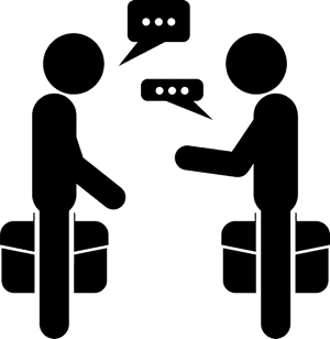 Business Dialogue Between Two People PNG image with transparent background