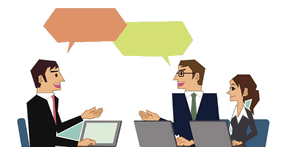 Business Discussion Cartoon PNG with transparent background