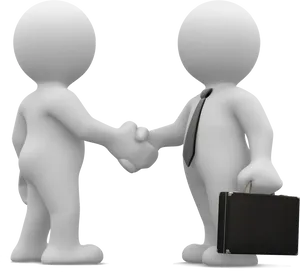 Business Handshake Between Two3 D Characters PNG Image