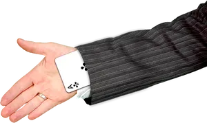 Business Handwith Playing Card Cufflink PNG Image