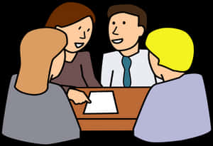 Business Meeting Cartoon PNG with transparent background