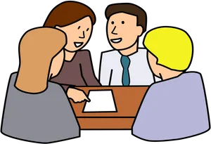 Business Meeting Cartoon PNG Image