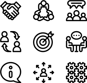 Business Meeting Icons Set PNG with transparent background