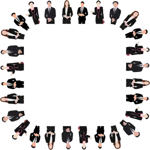 Business People Circle Formation PNG Image