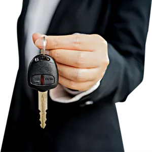 Business Person Holding Car Key PNG Image