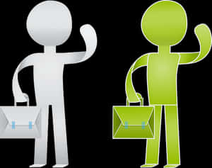 Business Stick Figures Greeting PNG image with transparent background