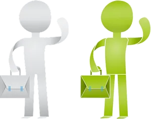 Business Stick Figures Greeting PNG Image