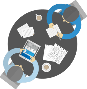 Business Strategy Meeting Top View PNG image with transparent background