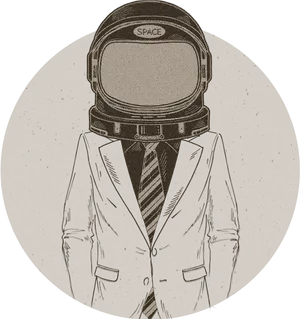 Business Suited Spaceman Illustration PNG Image