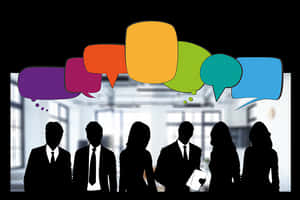 Business Team Discussion Silhouette PNG image with transparent background
