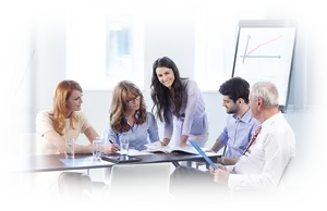 Business Team Meeting Discussion PNG Image