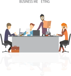 Business Team Meeting Discussion PNG Image