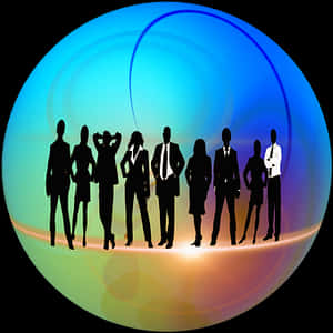 Business Team Silhouette Abstract Background PNG image with transparent background