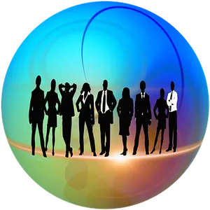 Business Team Silhouette Abstract Background PNG Image