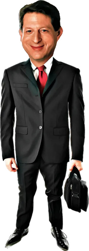 Businessman Caricature Artwork PNG Image