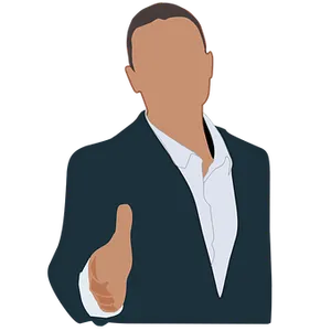 Businessman Extending Hand Vector PNG Image