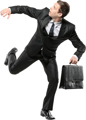 Businessman In Hurry Running PNG Image