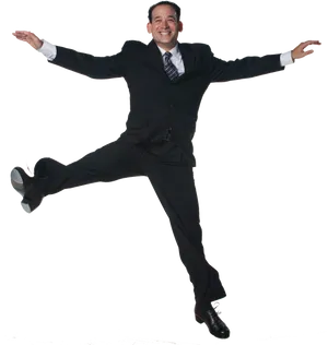 Businessman Joyful Leap PNG Image