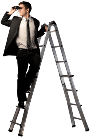 Person Climbing Ladder Png - Person On A Ladder, Transparent Png PNG image with transparent background