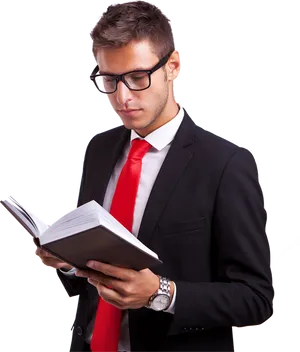 Businessman Reading Book PNG Image