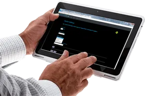 Businessman Using Tablet PNG Image