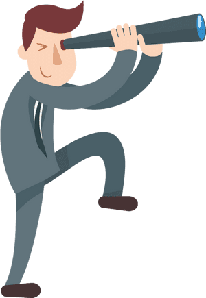 Cartoon Businessman Looks Through A Telescope - Telescope Cartoon Transparent, HD Png Download PNG with transparent background
