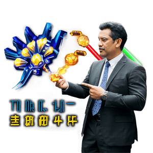Businessman With Energy Gauntlet PNG