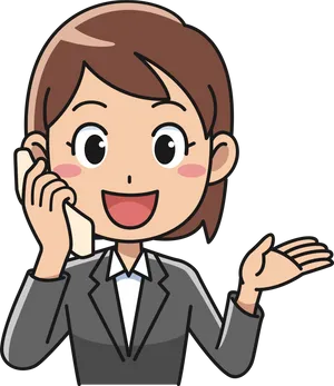 Businesswoman Phone Clipart PNG Image