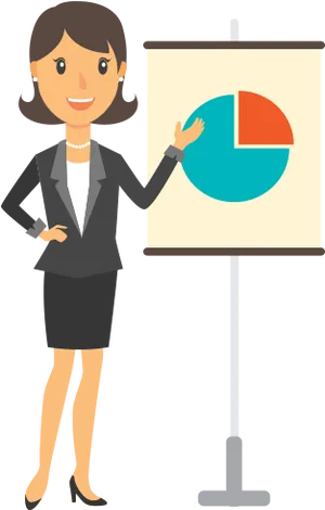 Businesswoman Presentation Pie Chart PNG Image