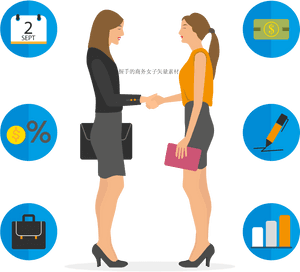 Transparent Handshake Clipart - Business Woman Vector Transparent, HD Png Download PNG with transparent background