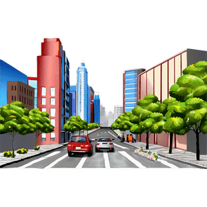 Busy City Street PNG tae4 PNG image with transparent background