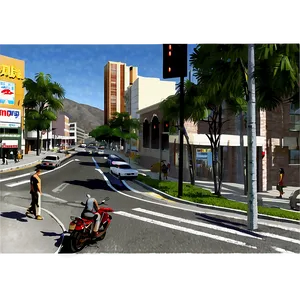 Busy Town Intersection Png Edi PNG Image