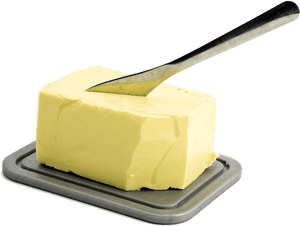 Butter Blockwith Knife PNG image with transparent background