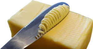 Butter Blockwith Knife Curls PNG Image