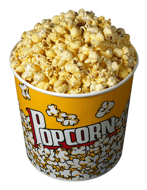 Buttered Popcornin Yellow Bucket PNG image with transparent background