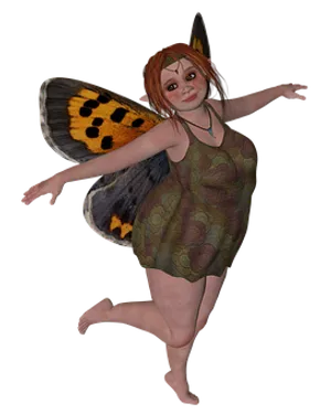 Butterfly Winged Fairy Digital Art PNG Image