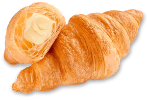 Buttery Croissantwith Cream Filling.png PNG Image