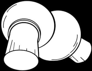 Button Mushrooms Line Art PNG with transparent background