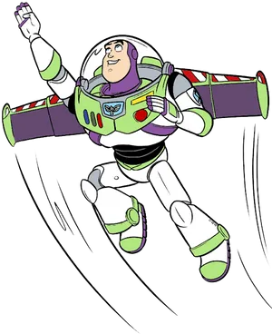 Buzz Lightyear Flying Pose PNG Image